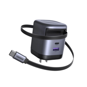 Para <span class=keywords><strong>UGREEN</strong></span> Cargador de Pared <span class=keywords><strong>GaN</strong></span> de <span class=keywords><strong>65W</strong></span> con Cable USB C Retráctil Integrado, Carga Rápida, Compatible con iPhone, Laptop, PD - Product Image 4