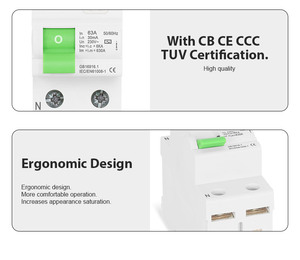TONGOU単相63A 10ma 30mA <span class=keywords><strong>RCCB</strong></span>残留電流デバイスAC 2P/<span class=keywords><strong>4P</strong></span> ELCB RCBOサーキットブレーカー - Product Image 6