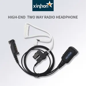 Clamp Kerah PTT Akustik Tabung Teleskop Kurva Headphone untuk Hytera PD600 PD680 X1P X1E X1 PD660 Dll Walkie Talkie