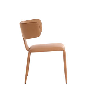 Bestseller: Hochwertiger, Schlichter Und Moderner Esszimmerstuhl, Weich, Lässig, Orange + Hardware-Gestell, Vollleder, EPU-Leder, Bequemer Stuhl - Product Image 6