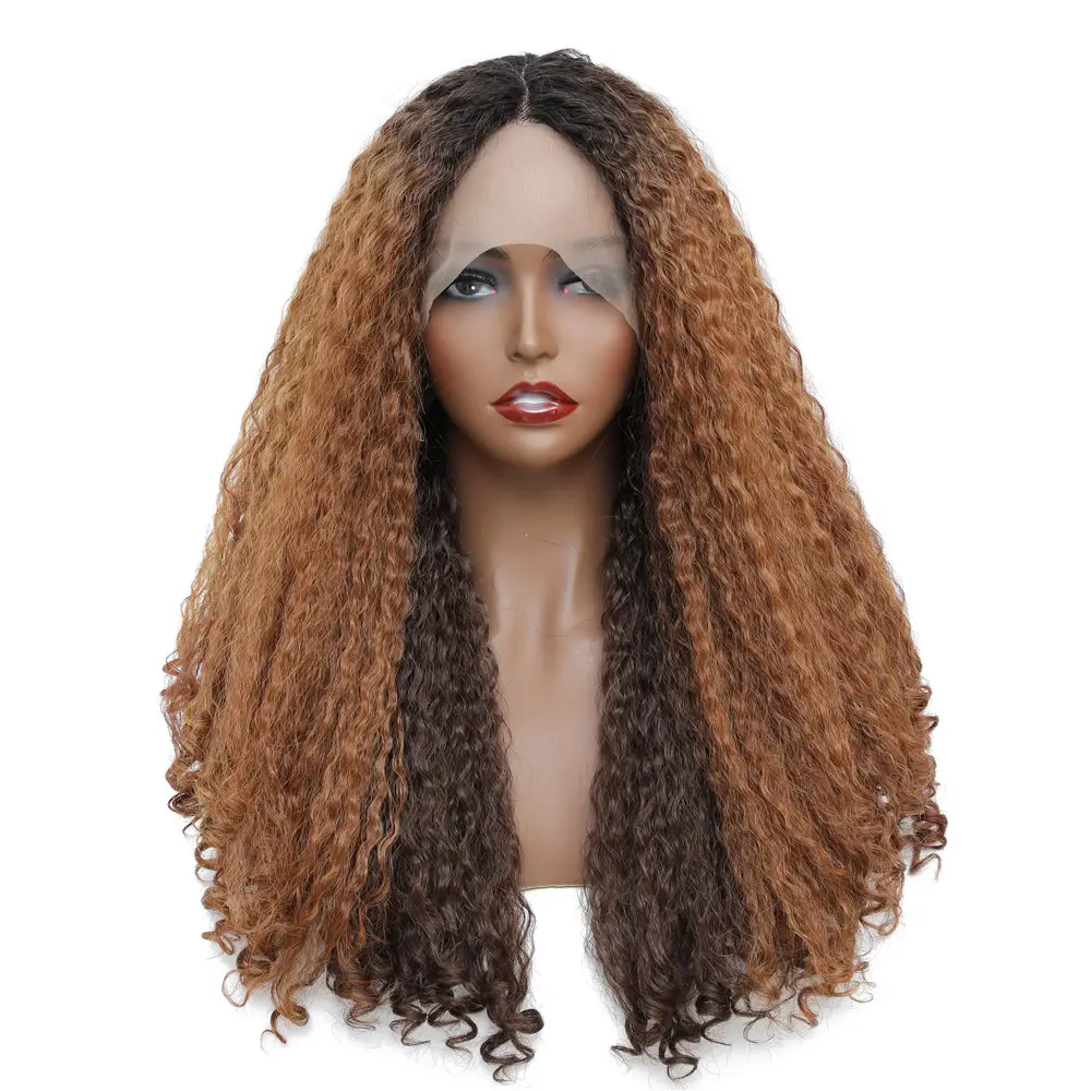 X-TRESS Natural Hairstyle loose Wave Lace Front Wig Synthetic Hair For Black Women 30'' Long Curly Hair Swiss Lace Wig