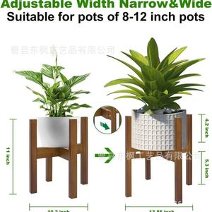 Soporte de madera para plantas en forma de cruz, plegable, de bambú, para interiores, soporte para macetas, estante de exhibición para sala de estar, diseño geométrico - Product Image 4
