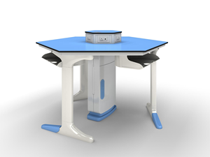 Bàn thí nghiệm khoa học vật lý hình lục giác hiện đại cho trường học & đại học, có ổ cắm - Product Image 2