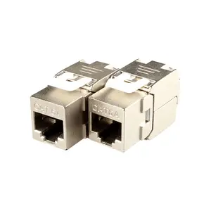 FTP Cat6a Keystone-Buchse RJ45-Trapezbuchse RJ45-Buchse RJ45-Koppler 8 P8C geschirmter Netzwerk-Ethernet-RJ45-Modulanschluss