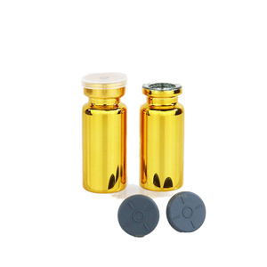Flacons en verre FuYang plaqués or et argent de 5 ml et 10 ml avec <span class=keywords><strong>seringue</strong></span>/ampoule pour poudre lyophilisée liquide, bouchon en caoutchouc à clipser - Product Image 1