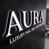 Enseigne lumineuse LED personnalisée en acrylique pour devanture de magasin, enseigne publicitaire extérieure murale, enseigne de bureau intérieure, logo mural 3D en acrylique