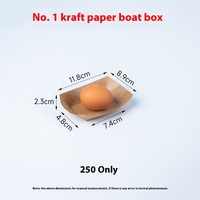 Plateau jetable en forme de bateau kraft de qualité alimentaire collations poulet frit ailes grillées frites boîte de repas grillés décrochage