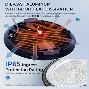 Éclairage LED UFO à haute efficacité 110LM/W, technologie DOB, luminaires industriels en aluminium - Product Image 5