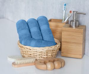 Ensemble de serviettes de bain carrées en coton de luxe à absorption d'eau rapide, séchage rapide, tissage plat, couleurs unies, super absorbantes, avec logo personnalisé - Product Image 6