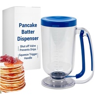 Distributeur de pâte à crêpes de 900 ml, verseur de pâte pour faire des crêpes, des crêpes, des muffins, des cupcakes, poignée ergonomique avec buse anti-éclaboussures
