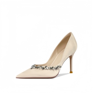 Chaussures élégantes à talons hauts en satin pour femme, style soirée, légères à enfiler, avec strass fins pour <span class=keywords><strong>mariage</strong></span>, été et automne - Product Image 5