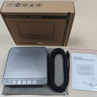 Haut-parleur de conférence USB portable avec réduction de bruit IA, microphone pour ordinateur Plug & Play pour les réunions d'affaires Zoom, Skype et Teams