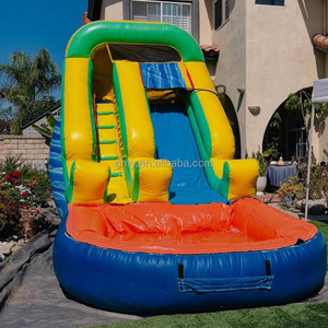 Toboggan gonflable commercial de petite taille <span class=keywords><strong>avec</strong></span> <span class=keywords><strong>piscine</strong></span>, château gonflable, toboggan aquatique gonflable coloré pour enfants et adultes - Product Image 1