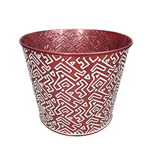 Pot de fleurs en fer et métal style campagnard américain, décoration de jardin, relief de pots anciens, poterie rouge, seau - Product Image 5