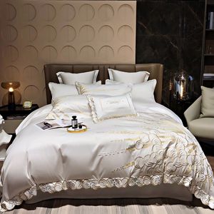 Avrupa amerika nakış lüks nevresim takımı, saten Modern lüks nevresim takımı s High End ipek yatak örtüsü seti/ - Product Image 6