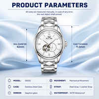 Montre automatique mécanique squelette en acier inoxydable de luxe personnalisée avec mouvement japonais Miyota Citizen Seiko Eta pour hommes