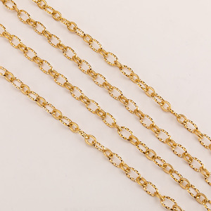 Vendite calde 7*12mm catena intrecciata in acciaio inossidabile placcato oro 18 carati per la fabbricazione di braccialetti collana - Product Image 3