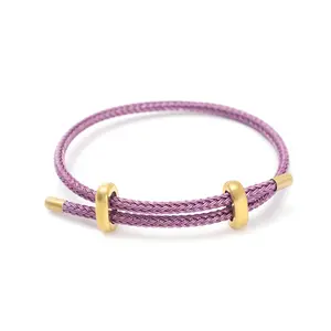 Pulseira de aço inoxidável, alta qualidade, ajustável, corda de fio trançado, multicolor, para mulheres e homens