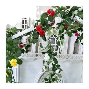 Flores Queyiyi, Guirnalda de Rosas Francesas de 2 Metros, Flor Artificial de Seda para Colgar en la Pared o el Techo, Decoración para Bodas y Hogar - Product Image 5