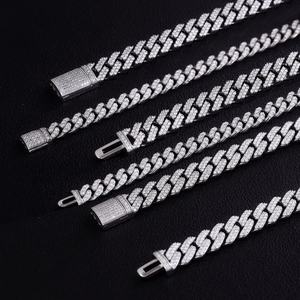 Cadena Cubana de Oro Real de 10K con Diamantes Cultivados en Laboratorio, Joyería de Lujo, 8mm 10mm 12mm 20mm - Product Image 6