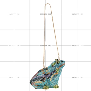 Distinctive Frog Rhinestones Women Evening Bag Glitter <b>Clutch</b> Froggy Shimmering Crystals <b>Clutch</b> Purse for <b>Wedding</b> Halloween - Product Image 3