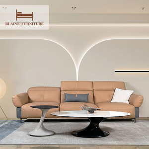 BLAINE Original 305 nouveau produit-idées couleur Orange en cuir véritable canapé meubles de salon Offre Spéciale prix usine canapé - Product Image 2