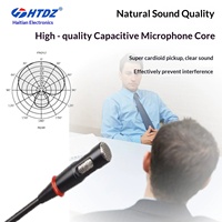 Microphone professionnel filaire XLR col de cygne Haitian HT-808, alimentation fantôme 48V, super cardioïde directionnel, pour diffusion, conférence et bureau