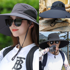 Cappello sportivo autunnale da uomo e donna con visiera parasole grande cappello a secchiello per alpinismo - Product Image 1