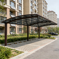 Abri de voiture en aluminium avec toit en polycarbonate, installation facile, imperméable, abri de stationnement extérieur pour villa, jardin, cour arrière, résidentiel