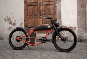 Bicicleta eléctrica Cruzer de alto rendimiento Rayvolt Vintage, bicicleta eléctrica de largo alcance, bicicleta de carga naranja Powerhub de 26 pulgadas - Product Image 2