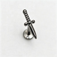 Pendientes de Moda en Forma de Espada de 16G, Titanio G23, Punta de Daga sin Rosca, Joyería Perforada al por Mayor