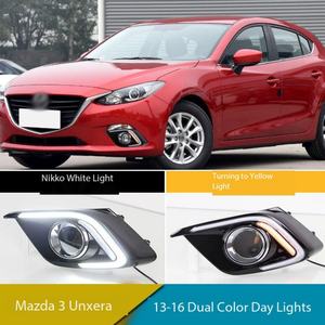 ไฟเดย์ไลท์ LED DRL สำหรับรถยนต์ พร้อมไฟเลี้ยวสีเหลืองและไฟตัดหมอก สำหรับรถมาสด้า 3 แอ็กเซล่า ปี 2013-2016 - Product Image 2