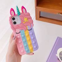 Coque de téléphone en silicone 3D mignonne et antichoc pour 12/11 Pro Max/XS/XR/X/XE/2020/8/7 Plus, design licorne