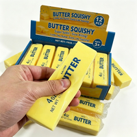 Jouets Squishy : Bâton anti-stress souple en forme de beurre, jouet à presser anti-stress en forme de bâton de fromage à mémoire de forme, très populaire