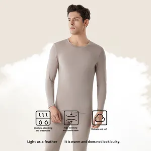 Set di biancheria intima termica modale da uomo nuova camicia a Base sottile <span class=keywords><strong>pantaloni</strong></span> autunnali riscaldamento vestiti a maniche lunghe girocollo - Product Image 2