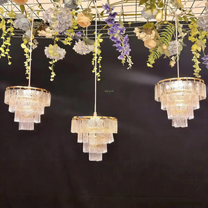 Lustre LED en acrylique pour mariage, 3 têtes, suspension moderne blanc chaud pour hall d'hôtel et scène - Product Image 4