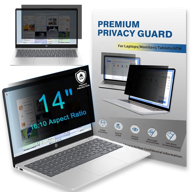 Anti Spy 2-Way Privacy Screen Filter 14Inch Anti Blue Light Anti Glare Screen Protector Compatible With HP 14Inch Laptop
