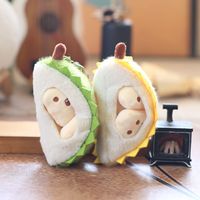 Porte-clés en peluche mignon et adorable en forme de mini pendentif Durian, figurine en tissu rembourrée de 13 cm, breloque de sac
