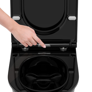 Siège de toilette UF <span class=keywords><strong>noir</strong></span> mat pour toilettes suspendues au mur <span class=keywords><strong>et</strong></span> toilettes au sol - Product Image 1