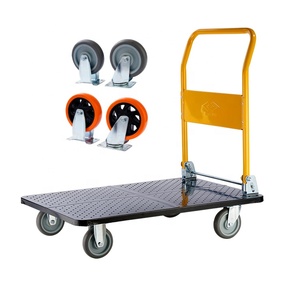300kg cuatro ruedas plataforma de acero camión de mano 500kg uso al aire libre carro 700kg resistente Dolly 661lbs plataforma carros de mano carros - Product Image 5