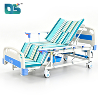 Cama de Examen Hospitalaria Manual de Cinco Funciones Ajustables, Estilo Moderno, Portátil, para Uso Doméstico, con Mesa Lateral e Inodoro