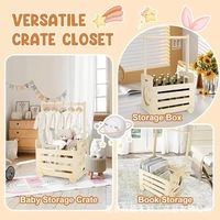 Panier de rangement en bois pour bébé, pour vêtements et jouets, étagère de rangement en bois massif pour la maison