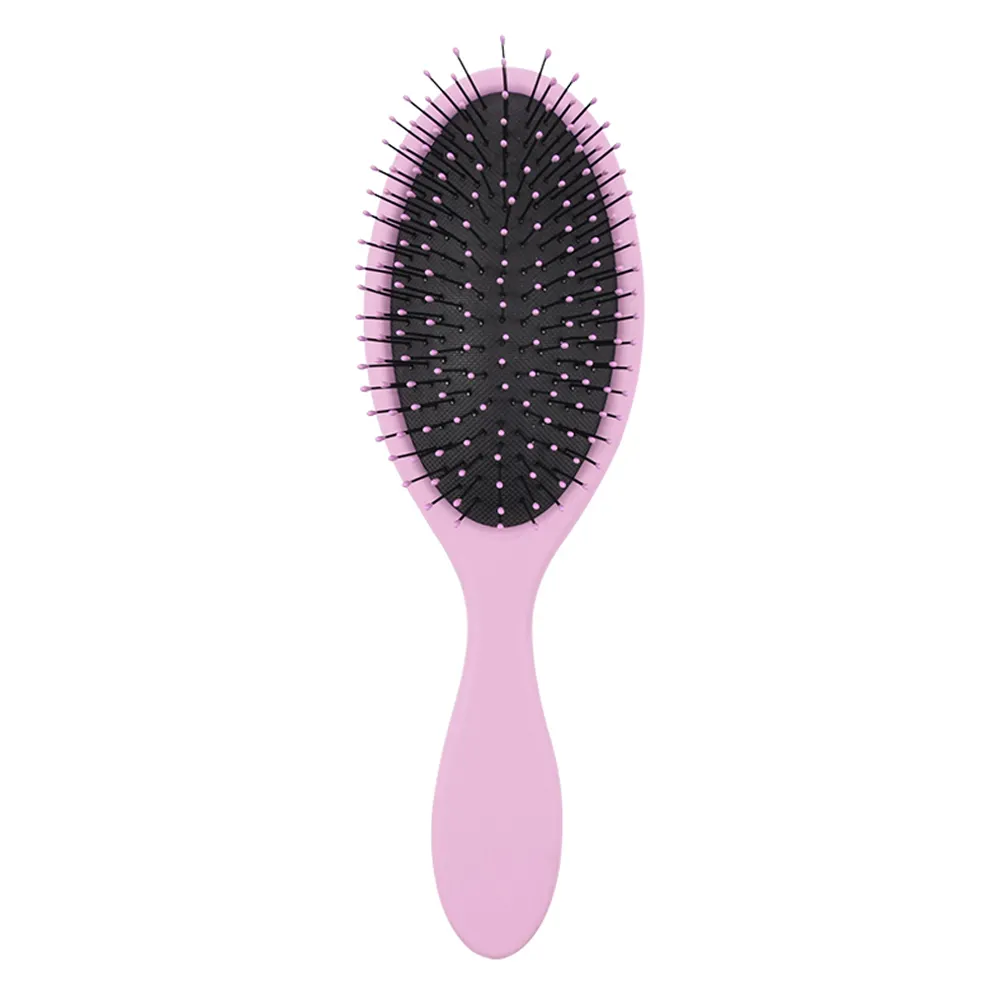 Personnalisé coloré femmes soins des cheveux brosse masseur coussin doux poils en Nylon humide Salon rose brosse à cheveux ronde