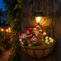 Panier de Jardin Suspendu Papillon Solaire avec Doublure en Fibre de Coco et Cadre en Fer Thermolaqué pour Décoration Quotidienne de Patio