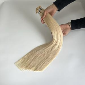 Extensions de <span class=keywords><strong>cheveux</strong></span> humains européens en gros, qualité supérieure, blond glacé balayage, I-Tip, teintes, vierges, super double drawn - Product Image 2