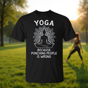 Camiseta Yoga: Porque golpear a las personas es malo - Product Image 3