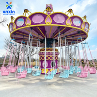 Manège Anxin Wave Swinger 36 places, chaise volante pour enfants, équipement de parc d'attractions et de fête foraine, en métal et fibre de verre