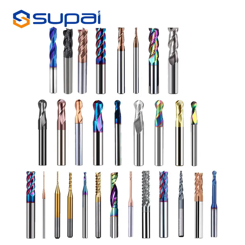 Supal Công cụ Cắt phay Cutter rắn 4 Flutes End Mill 45hrc Carbide endmills fresas giảm giá cho thép không gỉ 3 năm