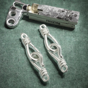 Weiji Fermoir connecteur unique à double anneau en argent sterling 925, 7,4*30,8 mm, motif point d'interrogation, pour composants de bijoux - Product Image 3