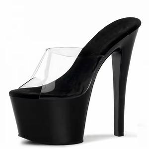 Sandalias de Tacón <span class=keywords><strong>Alto</strong></span> de 7 Pulgadas-17 cm para Mujer, con Punta Abierta, para Discoteca, Fiesta, Pasarela, Banquete, Vestido de Noche, Estilo Stripper, Sexy, Talla Grande - Product Image 4